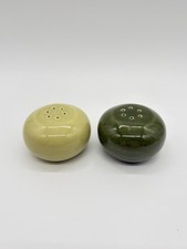 Vintage Fiesta Ball Salt Pepper Shakers Yellow Forest Green Corks Mixed Set picture