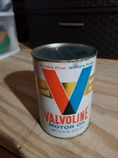  RARE VALVOLINE SAE 10W-20W-40 FULL 1 QUART MOTOR OIL CARDBOARD CAN Full picture
