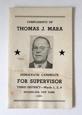 Vtg Political Ephemera Booklet Rensselaer NY Thomas Mara Supervisor Rare picture