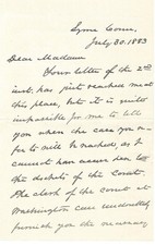 Chief Justice Morrison Waite Writes Of Pending Case Before U.S. Supreme Court picture
