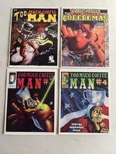 TOO MUCH COFFEE MAN Ashcan Lot #1-4 1 2 3 4 Adhesive Comics 1993 2nd Prints NM picture