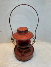 Vintage Handlan Railroad-Style Lamp Light Lantern Red Oil Kerosene St Louis picture