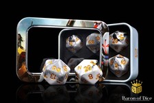 Infinity: N5 Marbled w/ Gold - Official Dice Set Handcrafted Resin Dice by Baron picture