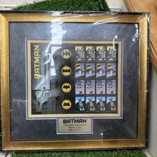 BATMAN USPS United States Postal Service 2014 Framed Stamp Sheet Triple Matted picture
