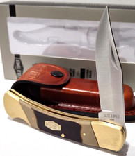 Schrade Old Timer Cave Bear Lockback Skinning Knife + Leather Belt Sheath picture