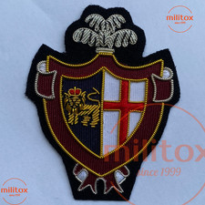 Vintage Bullion Wire Hand Embroidered Crest, Blazer Badge, Royal Patch picture