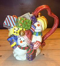 Vintage 1995 Fitz & Floyd Frosty Folks Snowman Christmas Pitcher picture
