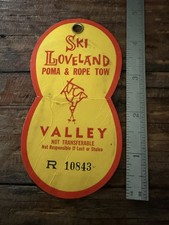 1960s Ski Loveland Colorado Valley Poma Rope Tow Lift Ticket Pass Vintage Skiing picture