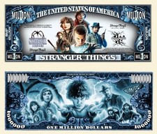 40 Pack Stranger Things Money Sci-Fi Collectible Novelty 1 Million Dollar Bills picture