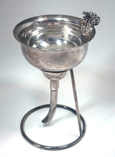 Saint Hilaire Ercuis Silver Plated Wine Funnel with Grapes on Stand France Mint picture