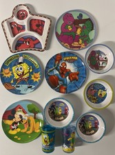 LOT OF 11 VINTAGE ZAK DESIGNS: DISNEY, NICKELODEON, PBS, PLATES, BOWLS, CUPS picture