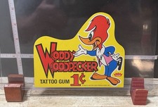 1968 Fleer 1¢ Tattoo Gum Box Topper Woody Woodpecker - Signed by Walter Lantz. picture