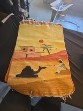 Primative Kilim Woven Wool Tapestry...Pyramids with Water/Lake..11.5