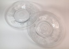 Set Of Two Imperial Glass-Ohio Today Shallow Clear Etched Glass Luncheon Plates picture
