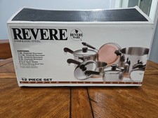 Vintage REVERE WARE 1801 Copper Bottom 12PC Cookware Set #3534720 USA NEW picture