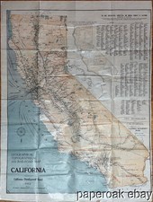 1912 California Topographical & Railroad Map by California Development Board picture