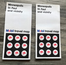 2 Vintage 1968 Minneapolis St. Paul Minnesota Mobil Travel Maps Rand McNally picture