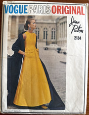 1970s Vogue Paris Original 2314 Jean Patou Evening Dress Sz 14 B36 Uncut w/Label picture