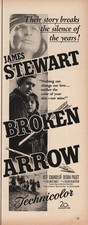 1950 Broken Arrow James Stewart Debra Paget Jeff Chandler movie promo ad picture