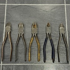 VINTAGE Craftman Vanadium Linesman Pliers Cutters Lot Of 5 Steel 7” READ picture