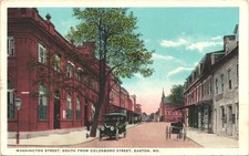 WASHINGTON STREET easton md 1910s postcard maryland historic downtown scene picture