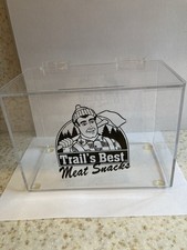 Vintage Trail’s Best Meat Snacks Clear Countertop Display Bin With Hinged Lid picture