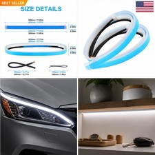 2Pcs LED DRL Daytime Running Light Strip Sequential Turn Signal 12V Silicone picture