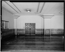 Los Angeles California 1931 Union Passenger Terminal Arrival Lobby Tracks Shed picture