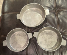Vintage Wilton Armetale Columbia PA USA Double Handle Bowls Set of 3 picture