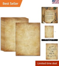 60 Sheets of 120GSM Vintage Parchment Paper - Ideal for Invitations & Crafts picture