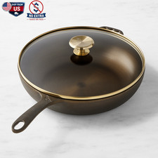Smithey Seasoned Cast Iron Deep Skillet with Lid, 11 in NEW picture