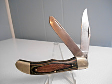 VINTAGE TAYLOR/SETO SURGICAL JAPAN 2 BLADE WOOD HANDLE POCKET KNIFE picture