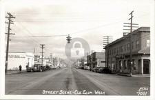 Cle Elum WA Street View Autorest Cafe Drugstore Hotel c1940s RPPC Postcard COPY picture