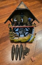 Vintage W. German E. Schmeckenbecher Black Forest Cuckoo Clock w/musical sawmill picture