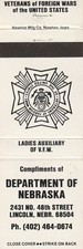 Unstruck Matchbook Cover - VFW - Department of Nebraska - Lincoln - Ladies Aux. picture