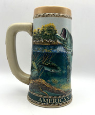American Angler Largemouth Bass Fishing Beer Stein #09113 9