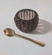  Vintage  Amethyst Open Salt~with Salt Spoon picture