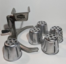 Vintage Hollywood Saladmaker Rotary Food Cutter Slicer Shredder 5 Cones Base Mid picture