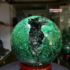 26LB  Natural malachite ball quartz crystal energy ball reiki healing picture