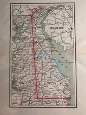1889 Delaware Map Geo F. Cram Antique Atlas Vintage Paper Ephemera picture