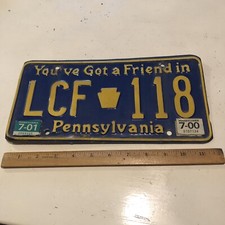 Vintage 2000 2001 Pennsylvania Pa You’ve Got A Friend in License Plate LCF 118 picture