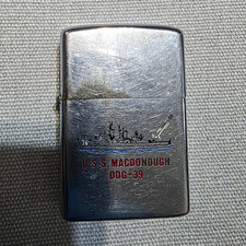 Vintage 1976 Zippo Lighter Double Sided USS Macdonough DDG 39. U.S. Navy picture