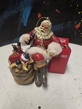 Coca Cola Kurt S Adler Ornament Santa Sitting w/Coke Cooler picture