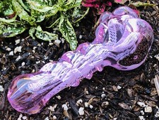 Pink 5”INCH Glass Pipe w/ Dichro Strip Heavy Hand Pipe Collectible Art USA  picture