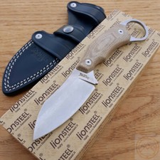 LionSTEEL H1 Fixed Knife 3 Bohler M390 Steel Blade Natural Canvas Micarta Handle picture