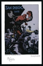 Hellboy Mike Mignola SIGNED AUTOGRAPHED HELLBOY 2008 SDCC Print LE 1000 5.5x8.5 picture