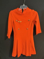 RARE Vintage Flight Attendant Uniform 1960s With Flight pin Pilot Gold Tone picture