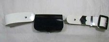 Belt Cross Belt White with Black Pouch PVC R1601 picture