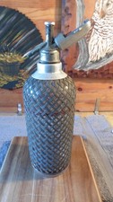 Vintage 1930-50's London Sparklets Seltzer Glass/Wire-Mesh Soda Syphon Bottle picture