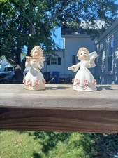 Pair of Lefton china angels picture